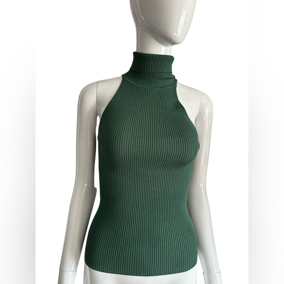 Joe's Jeans Forest Green Ribbed Top Turtleneck Xs - Picture 4 of 6